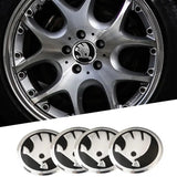 4pcs/set 60mm/65mm Skoda VRS Car Wheel Center Hub Sticker Decal