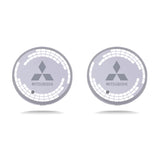 2pcs Mitsubishi Logo Car Water Coasters 7-color LED Light Cup Mat Holder