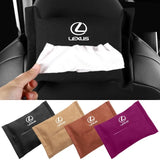 Lexus Suede Car Tissue Box Holder Seat Back Hanging Napkin Storage Bag