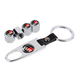 4pcs/set Toyota GR Car Air Valve Stem Cap Auto Tyre Valve Covers with Keychain