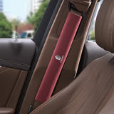2pcs 33cm Toyota Crown Logo Suede Car Seat Safety Belt Pads Shoulder Protection Cover