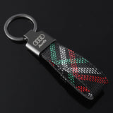 Audi Car Logo Oxford Webbing Keychain Keyring Pendant