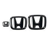 3Pcs Car Front Badge Rear Trunk Emblem Steering Wheel Center Sticker for Honda