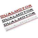 Tesla DUAL MOTOR Logo Metal Car Rear Sticker Emblem Badge Decal