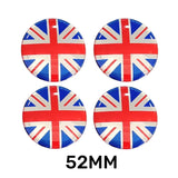 4pcs/set 52mm MINI Cooper Car Wheel Center Hub Cap Sticker Decal