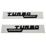 1Pair Mercedes Benz TURBO 4MATIC 2017-2021 ABS Car Rear Sticker