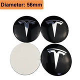 4pcs/set 56mm/65mm Tesla Car Wheel Center Hub Sticker Decal