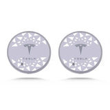 2pcs Tesla Logo Car Water Coasters 7-color LED Light Cup Mat Holder