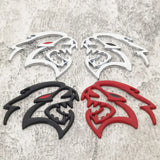 2pcs Dodge Hellcat Logo Metal Car Rear Sticker Fender Side Emblem Badge Decal