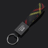 Audi Car Logo Metal Oxford Webbing Keyring