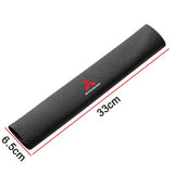 2pcs 33cm Mitsubishi Logo Suede Car Seat Safety Belt Pads Shoulder Protection Cover