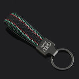 Audi Leather Car Keyring Key Chain Pendant
