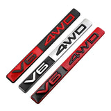 Metal V6 4WD Car Sticker 3D Trunk Emblem Racing Badge Decals for  HIGHLANDER COROLLA RAV4 Camry CROWN PRIUS REIZ VIOS
