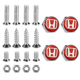 4pcs/set Honda Logo Stainless Steel Car License Plate Bolts