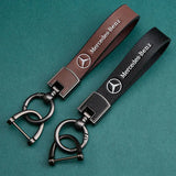 Mercedes Benz Cowhide Metal Car Keyring Pendant