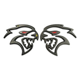 2pcs Dodge Hellcat Logo Metal Car Rear Sticker Fender Side Emblem Badge Decal