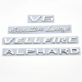 Car Sticker for Alphard Executive Lounge Vellfire V6 Rear Trunk Badges ABS Chrome Auto Refitting Decoration Accessories