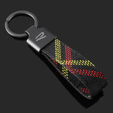 Volkswagen VW R Logo Oxford Webbing Car Keychain Pendant Key Chain Holder