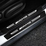 Mercedes Benz AMG Carbon Fiber Car Door Threshold Scratch Proof Sticker Decal
