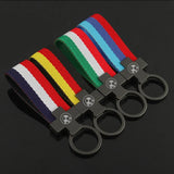 BMW Nylon Webbing Car Keychian Metal Key Ring Holder