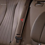 2pcs 33cm Mitsubishi Logo Suede Car Seat Safety Belt Pads Shoulder Protection Cover