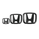 3Pcs Car Front Badge Rear Trunk Emblem Steering Wheel Center Sticker for Honda