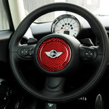 Carbon Fiber Car Steering Wheel Stickers Decoration for Mini Cooper