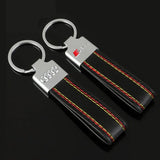 Audi Sline Car Logo Leather Keychain Keyring Holder Pendant