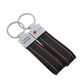 Audi Sline Car Logo Leather Keychain Keyring Holder Pendant