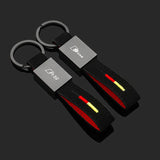 Audi RS Sline Logo Metal Suede Car Keychain