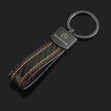 Mercedes Benz Carbon Leather Car Key Chain Holder Keyring Pandant
