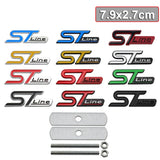 7.9x2.7cm Ford ST Line Metal Car Front Grille Emblem Badge Decal