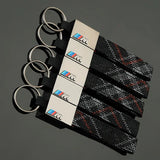 BMW M Power Car Keyring Metal Oxford Webbing Key Chain Holder Pendant