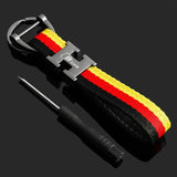 Audi RS Sline Car Logo Nylon Webbing Keychain Key Rings Pendant