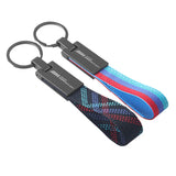 BMW M Power Logo Nylon Oxford Webbing Car Keychain Keyring