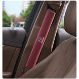 2pcs 33cm Mazda Logo Suede Car Seat Safety Belt Pads Shoulder Protection Cover