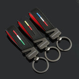 BMW Performance Logo Suede Car Keychain Metal Keyring