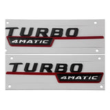 1Pair Mercedes Benz TURBO 4MATIC 14-16 ABS Car Rear Sticker
