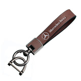 Mercedes Benz Cowhide Metal Car Keyring Pendant