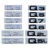 Audi Q3 Q5 Q7 Q8 Q2L Q5L ABS Car Rear Sticker Trunk Emblem Badge Decal