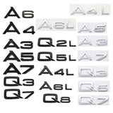 Audi A1 A2 A3 A4 A5 A6 A7 A4L A6L A8L Q3 Q5 Q7 Q2L Q5L Logo ABS Car Rear Sticker Emblem Badge Decal