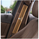 2pcs 33cm Renault Logo Suede Car Seat Safety Belt Pads Shoulder Protection Cover