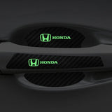 Honda Luminous Carbon Fiber Car Door Bowl Handle Anti-collision Protective Stickers Scratches Film