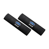 2pcs 21cm Ford Logo Suede Car Seat Safety Belt Pads Shoulder Protection Cover