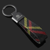 Volkswagen VW R Logo Oxford Webbing Car Keychain Pendant Key Chain Holder