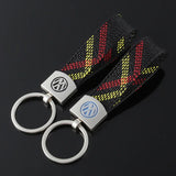 Volkswagen VW Logo Oxford Webbing Car Keychain Pendant Key Chain Holder