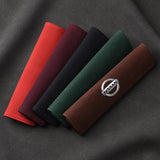 2pcs 21x6cm Nissan Logo Suede Car Seat Safety Belt Pads Shoulder Protection Cover