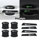 Honda Luminous Carbon Fiber Car Door Bowl Handle Anti-collision Protective Stickers Scratches Film