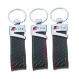 Audi Sline Car Logo Leather Keychian Key Holder Keyring