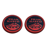 2pcs Jeep Trail Rated 4x4 Metal Car Body Side Fender Sticker Decal Auto Rear Emblem Badge